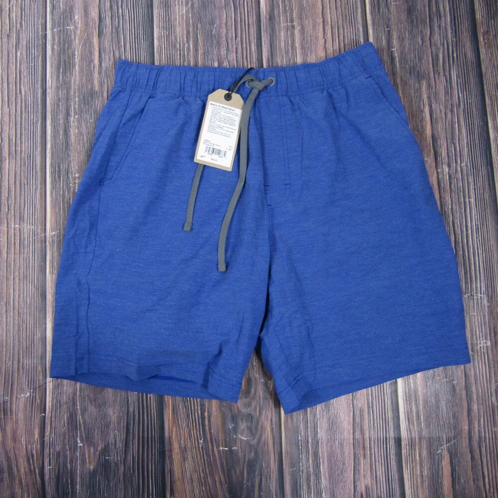 Prana Metric E-Waist Short Mens Large Blue 8 Inch Inseam 1969451 Rich Sapphire‎